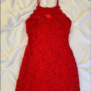 red to the knee dress